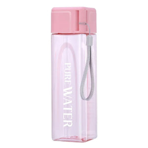 500ml Simple Square Bottle Pink