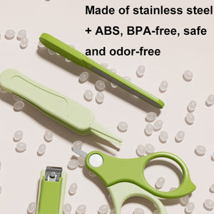 Baby Nail Care Set 4-in-1 BPA-Free, Safe for Newborns, Green