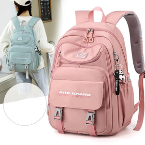 School Backpack JLD Green Anti-Theft Nylon