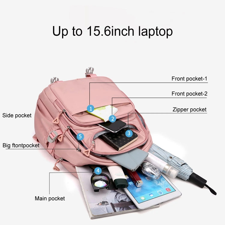 School Backpack JLD Green Anti-Theft Nylon