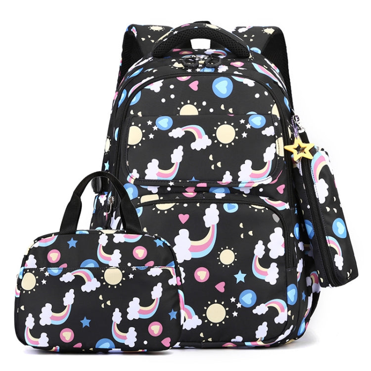 3-in-1 Black School Backpack Set for Girls