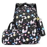 3-in-1 Black School Backpack Set for Girls
