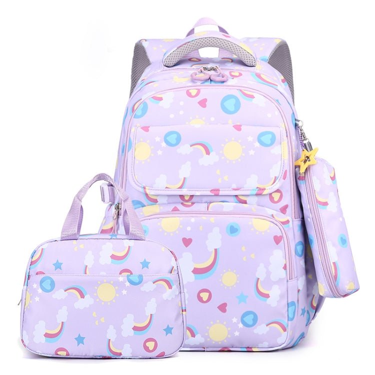 3-in-1 Purple School Backpack Set for Girls 