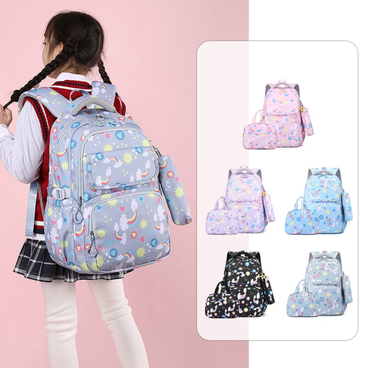 3-in-1 Purple School Backpack Set for Girls 