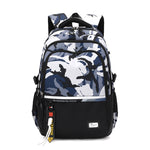 School Backpack for Teens Blue Camouflage