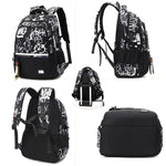 School Backpack for Teens Blue Camouflage