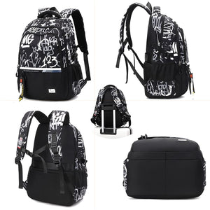 School Backpack for Teens Blue Camouflage