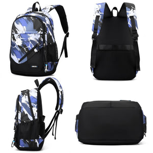 2 In 1 School Backpack & Chest Bag - Brown Football
