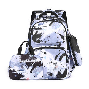 3-in-1 Black School Backpack Set for Girls