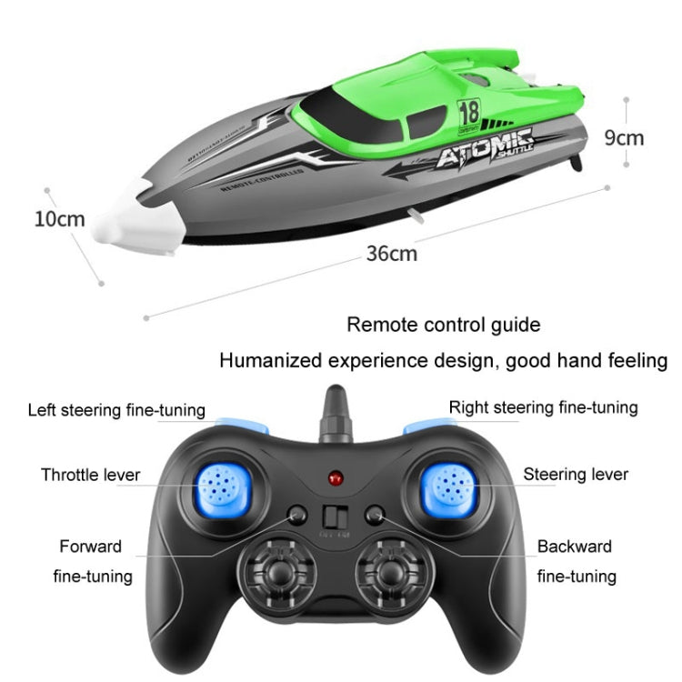 RC Speed Boat EB02 Green 35.5cm for Kids 