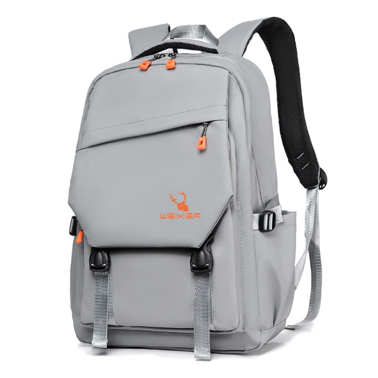 School Backpack WEIXIER B682 for Kids & Teens – Light Gray