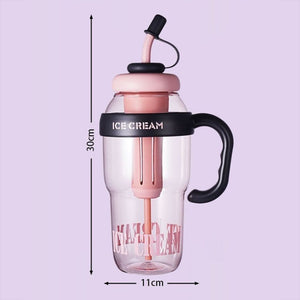 BPA-Free Portable Cup 1200ml with Straw and Handle – Dream Purple