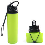 Folding Silicone Water Bottle 600ml Green