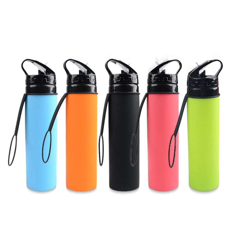 Folding Silicone Water Bottle 600ml Green