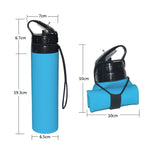 Folding Silicone Water Bottle 600ml Green