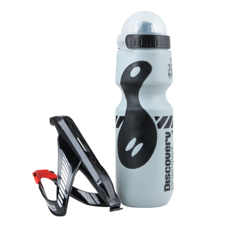 Bike Water Bottle Set 650ml with V-Shaped Cage - BPA-Free, Gray