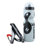 Bike Water Bottle Set 650ml with V-Shaped Cage - BPA-Free, Gray