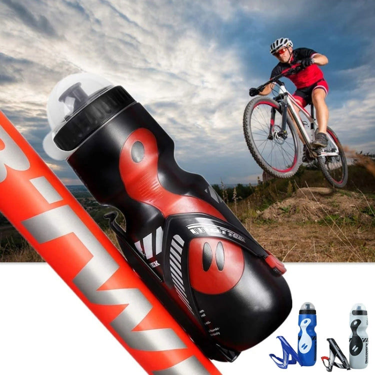 Bike Water Bottle Set 650ml with V-Shaped Cage - BPA-Free, Black