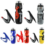 Bike Water Bottle Set 650ml with V-Shaped Cage - BPA-Free, Black
