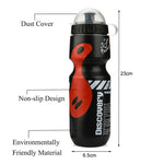 Bike Water Bottle Set 650ml with V-Shaped Cage - BPA-Free, Gray
