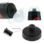Bike Water Bottle Set 650ml with V-Shaped Cage - BPA-Free, Black