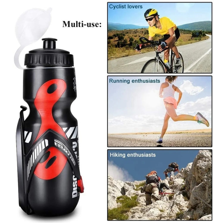 Bike Water Bottle Set 650ml with V-Shaped Cage - BPA-Free, Black