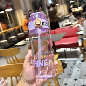 Kids Water Bottle 650ml Purple BPA-Free