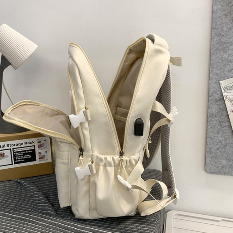 School Backpack for Kids White Nylon