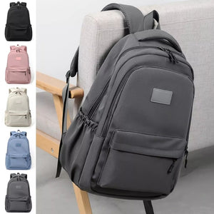 School Backpack Solid Color White 