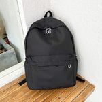 School Backpack for Women Black Nylon 