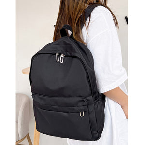 School Backpack for Women Black Nylon 