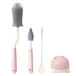 Baby Bottle Brush Set Pink Silicone BPA-Free 