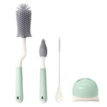 Baby Bottle Brush Set Green Silicone BPA-Free
