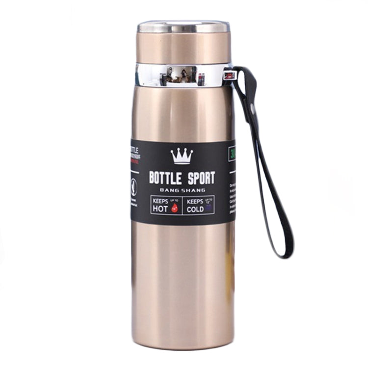 316 Steel Insulated Mug 800ml (Gold) - Leak-Proof, Portable 