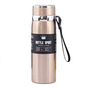 316 Steel Insulated Mug 800ml (Gold) - Leak-Proof, Portable 