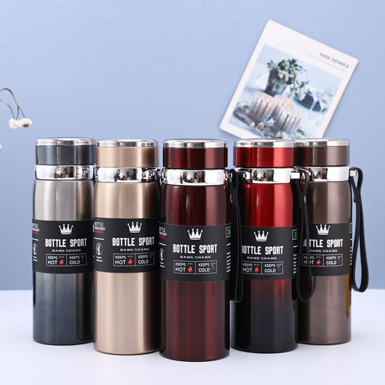 316 Steel Insulated Mug 800ml (Gold) - Leak-Proof, Portable 