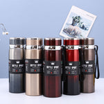 316 Steel Insulated Mug 800ml (Gold) - Leak-Proof, Portable 