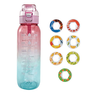 1000ml Tritan Fruity Water Bottle Clear Pink