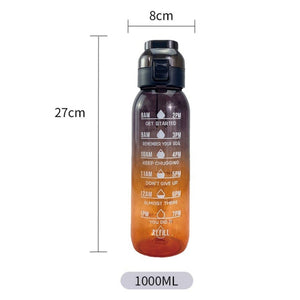 1000ml Tritan Fruity Water Bottle Clear Black