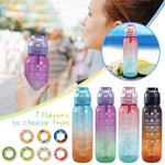 1000ml Tritan Fruity Water Bottle Clear Black