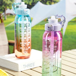 1000ml Tritan Fruity Water Bottle Clear Black