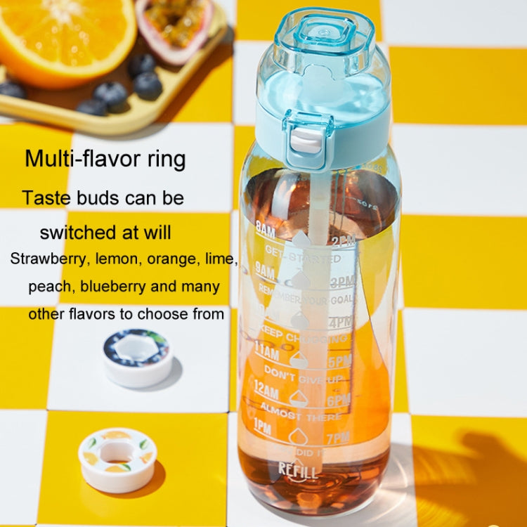 1000ml Tritan Fruity Water Bottle Clear Black