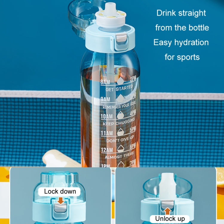 1000ml Tritan Fruity Water Bottle Clear Black
