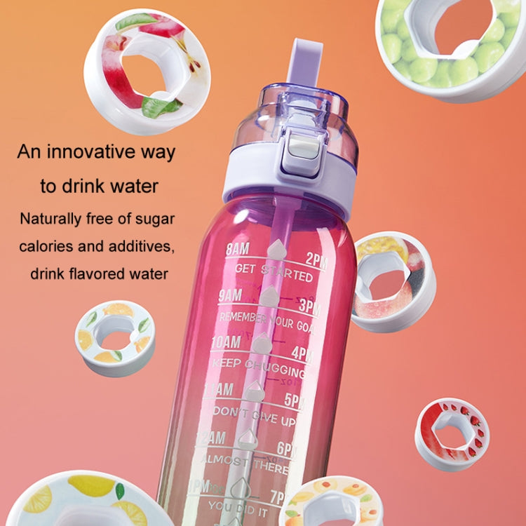 1000ml Tritan Fruity Water Bottle Clear Black