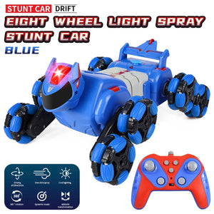 2.4G Kids Remote Control Stunt Car & Robot Dog – Blue