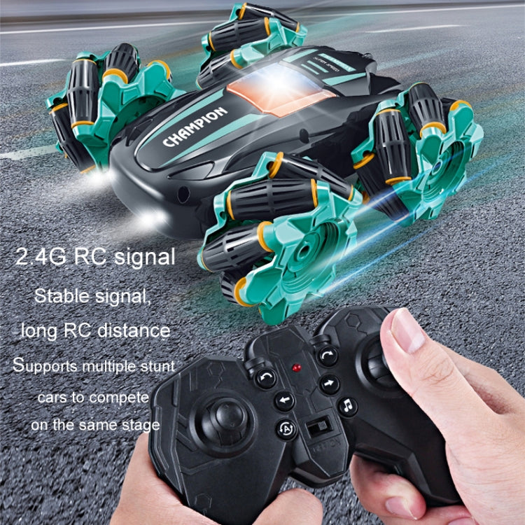 Stunt RC Car 2.4G – Double-Side Tumble Drift, Green