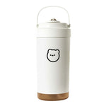 White Insulated Mug 500ml with Straw 
