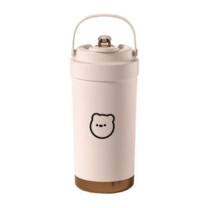 Pink Insulated Mug 500ml with Straw 