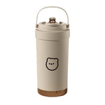 Beige Insulated Mug 500ml with Straw 