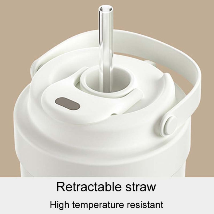 Beige Insulated Mug 500ml with Straw 